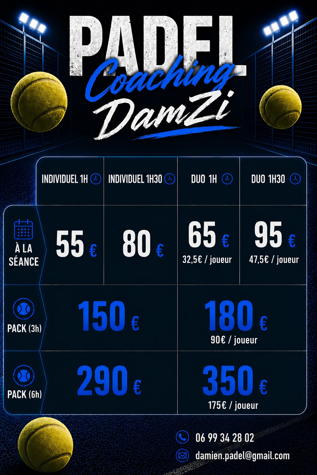 Tarifs coaching individuel et duo DamZi