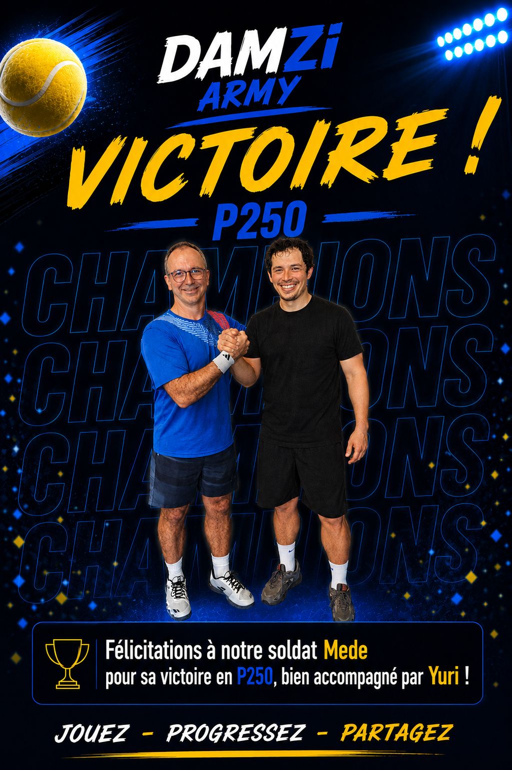 Mederic et Yuri, vainqueurs d'un P250